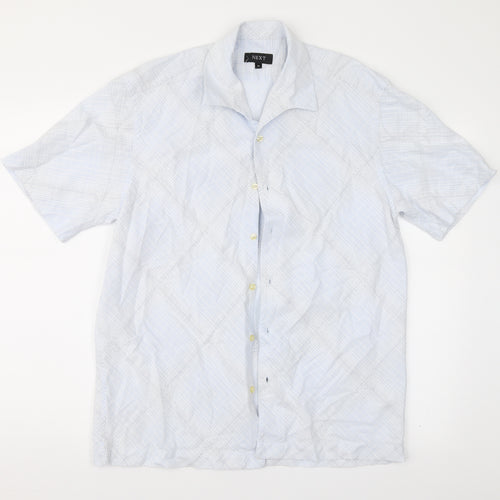 NEXT Mens Blue Geometric   Button-Up Size M
