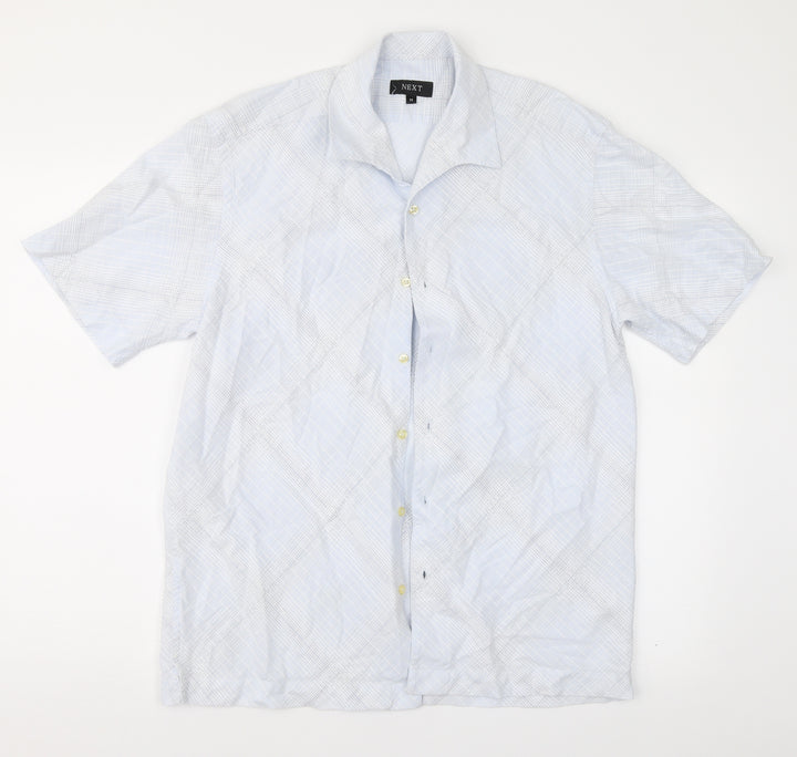 NEXT Mens Blue Geometric Button-Up Size M