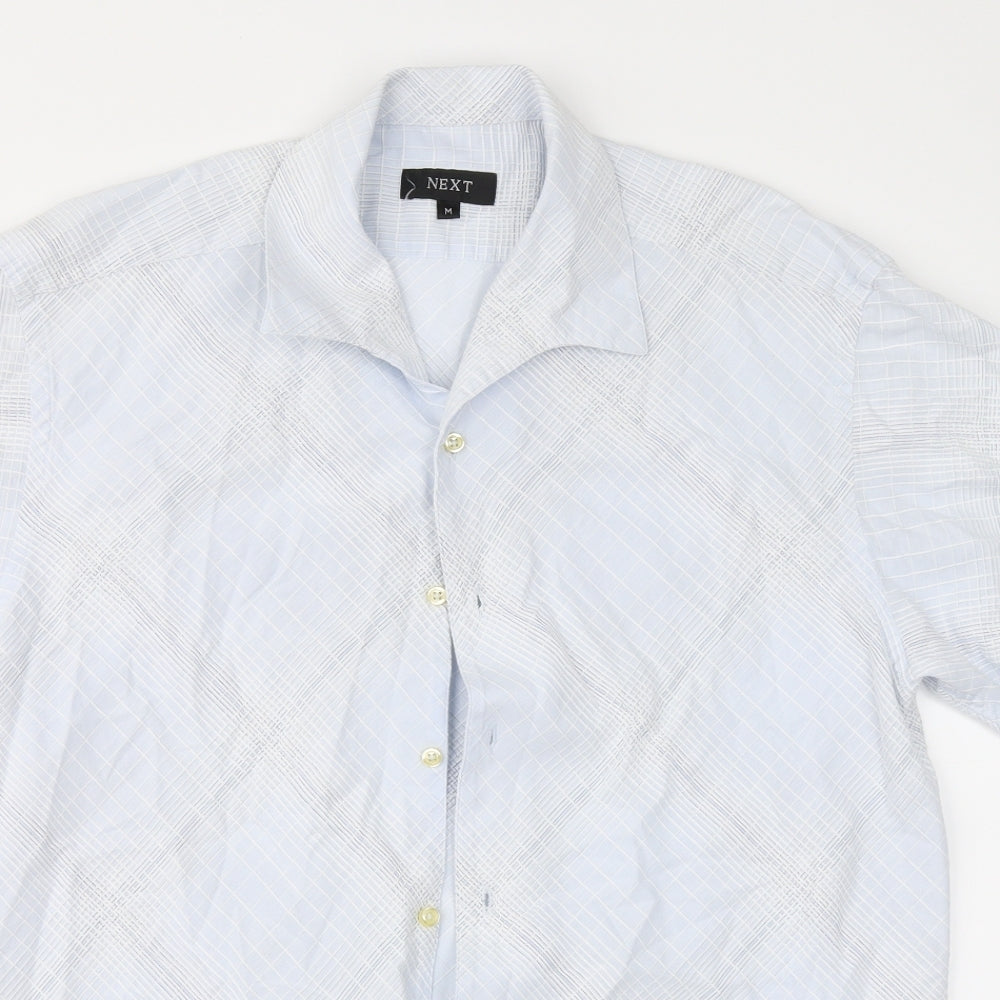 NEXT Mens Blue Geometric   Button-Up Size M