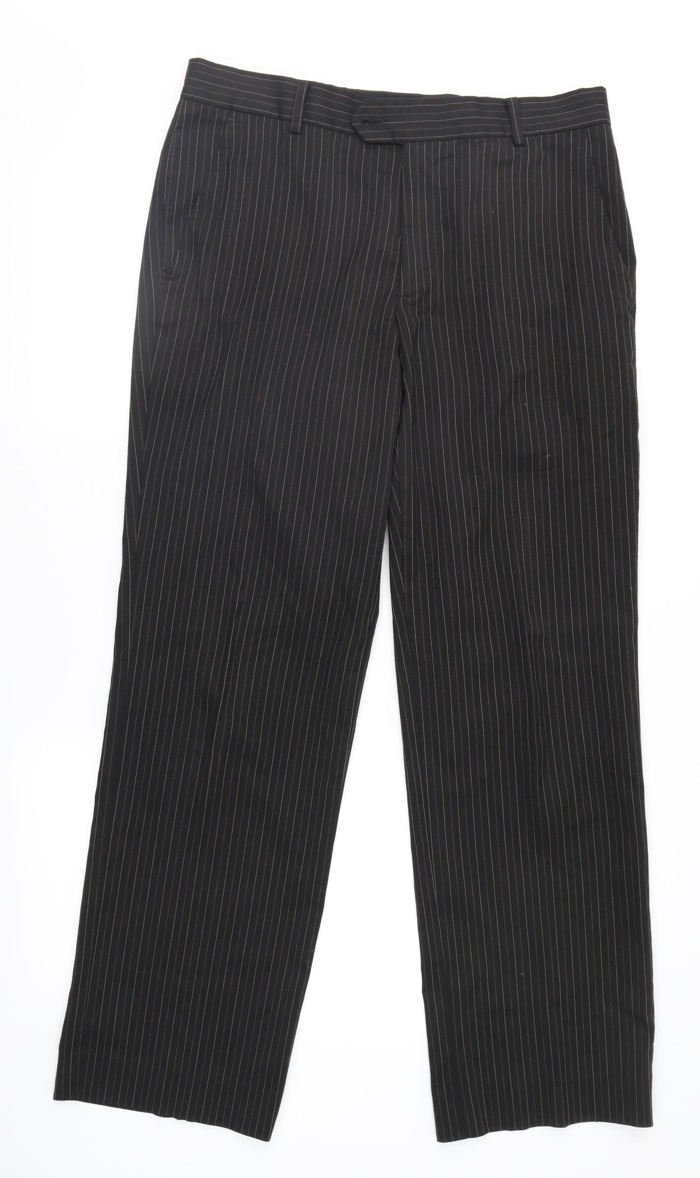 NEXT Mens Brown Striped  Trousers  Size 32 L31 in
