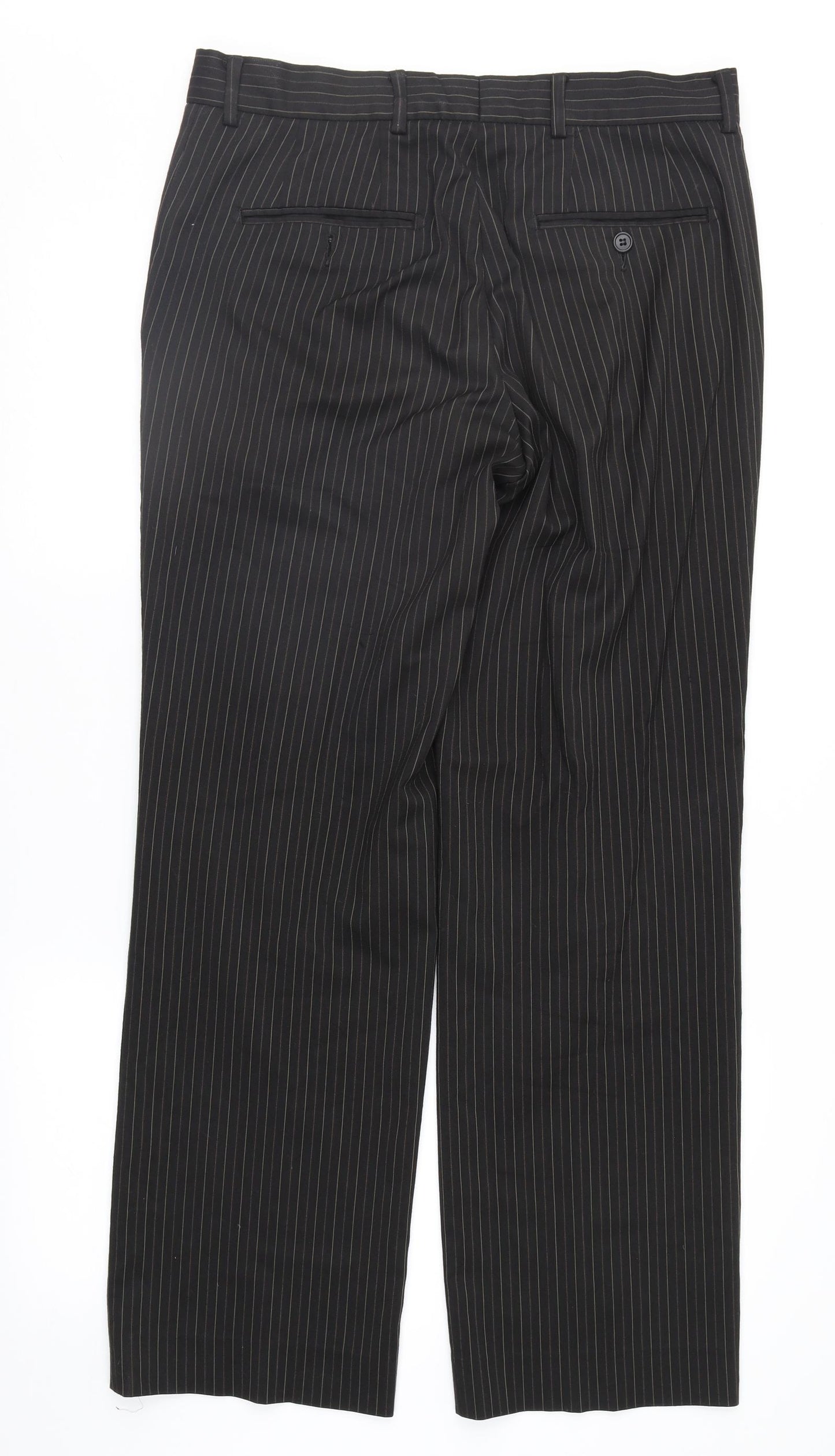 NEXT Mens Brown Striped  Trousers  Size 32 L31 in