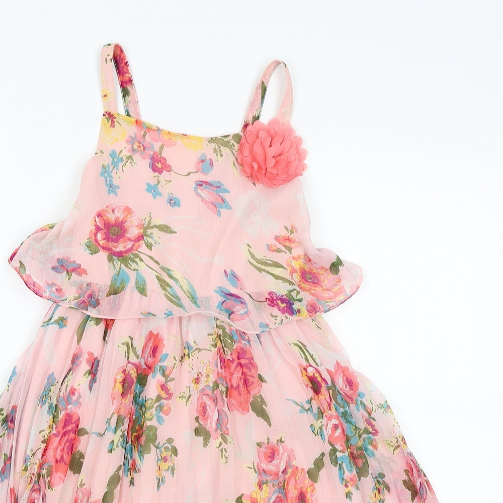 Monsoon Girls Pink   Fit & Flare  Size 4 Years