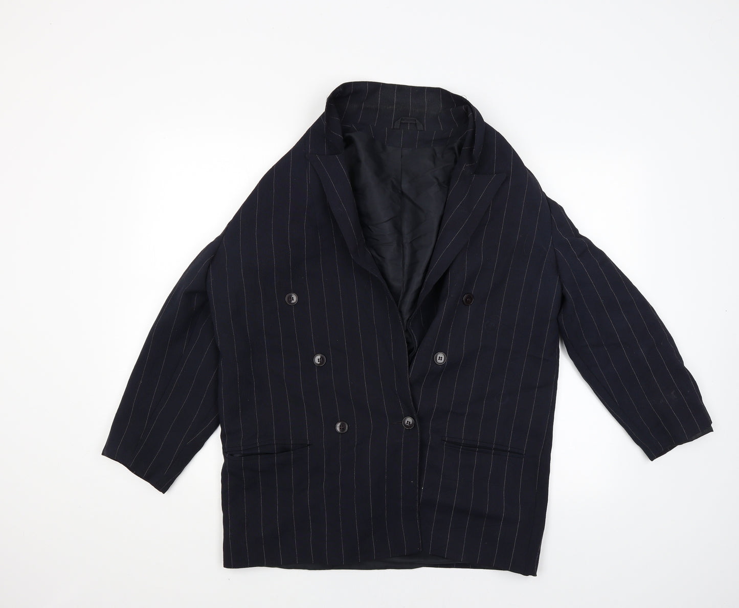 Debenhams Womens Blue Striped  Jacket Blazer Size 14