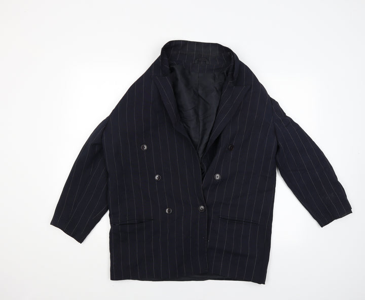 Debenhams Womens Blue Striped  Jacket Blazer Size 14