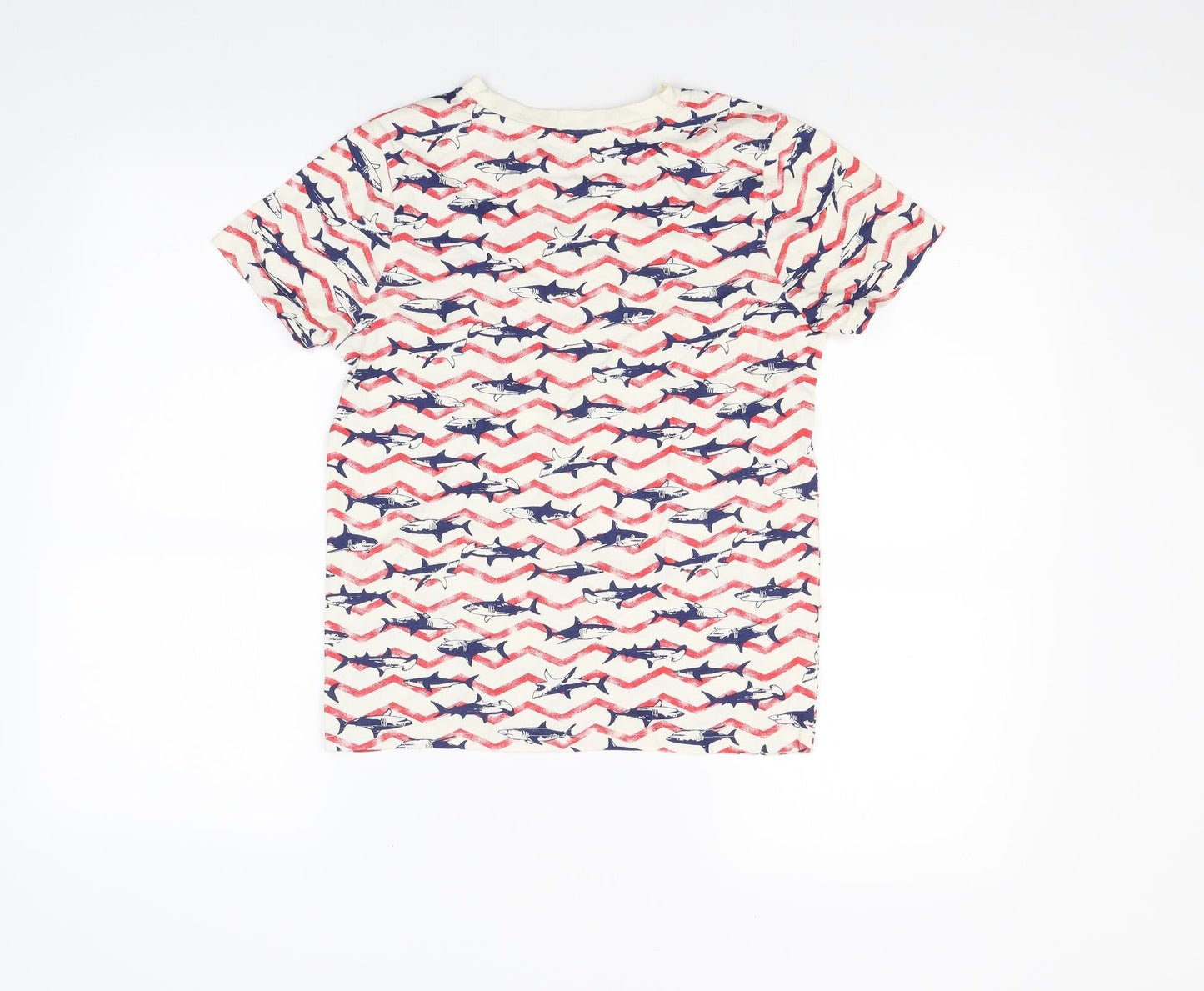 Nutmeg Boys White  Jersey Basic T-Shirt Size 10-11 Years  - Shark print