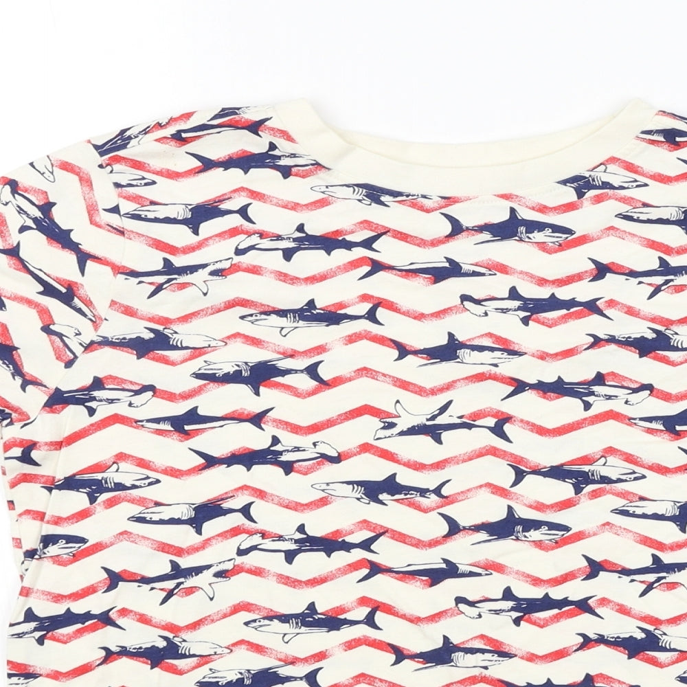 Nutmeg Boys White  Jersey Basic T-Shirt Size 10-11 Years  - Shark print