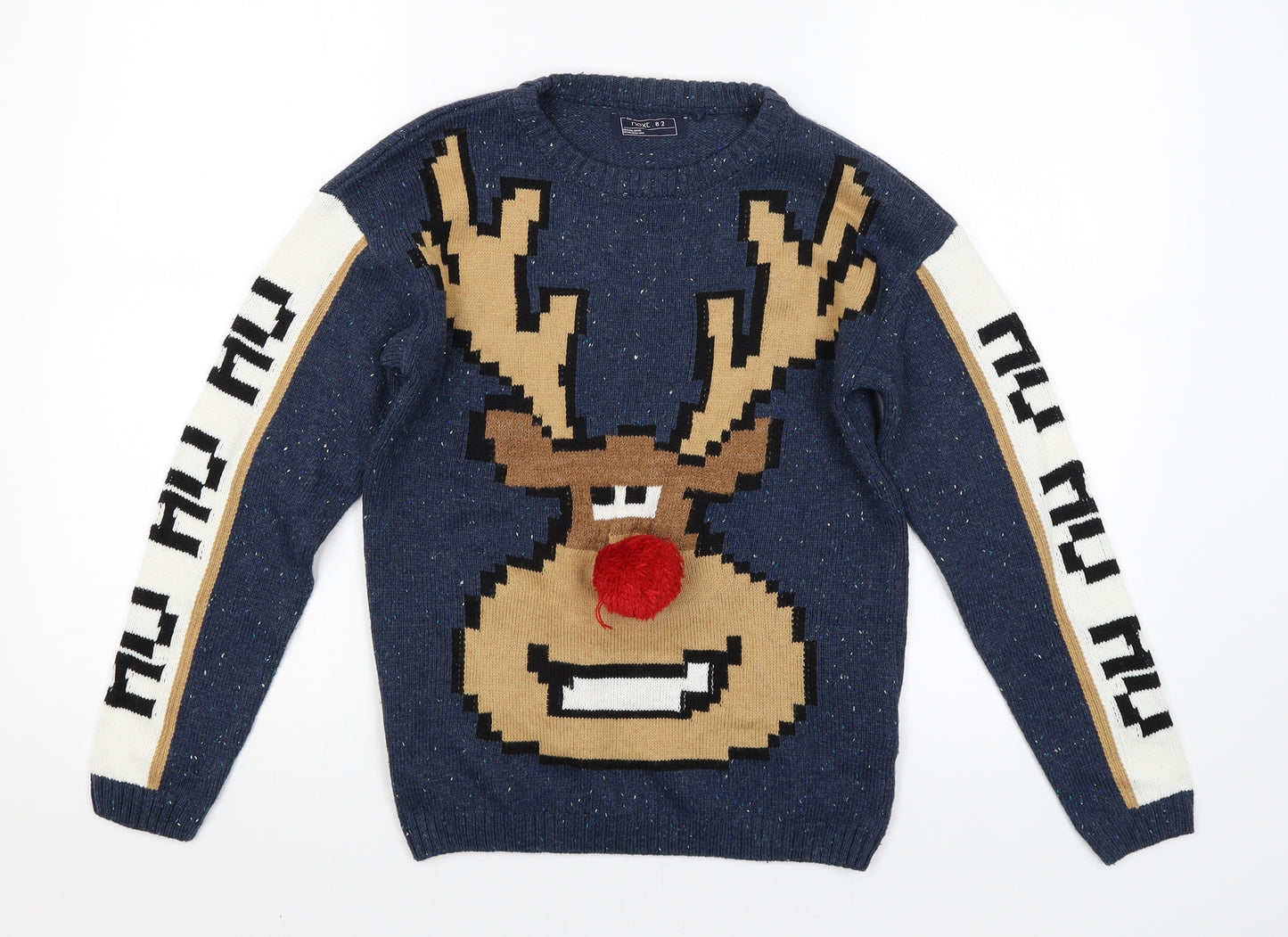 NEXT Boys Blue  Knit Pullover Jumper Size 10 Years  - Christmas Jumper