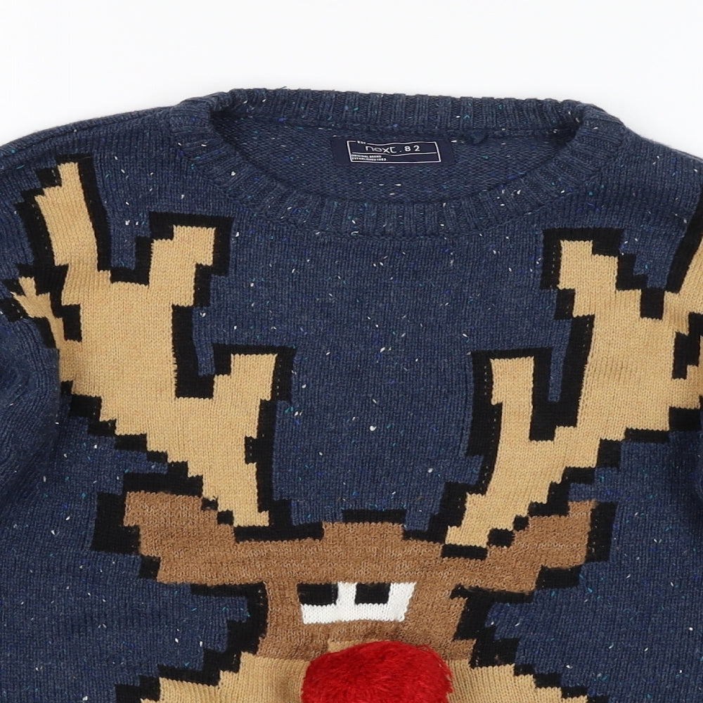 NEXT Boys Blue  Knit Pullover Jumper Size 10 Years  - Christmas Jumper