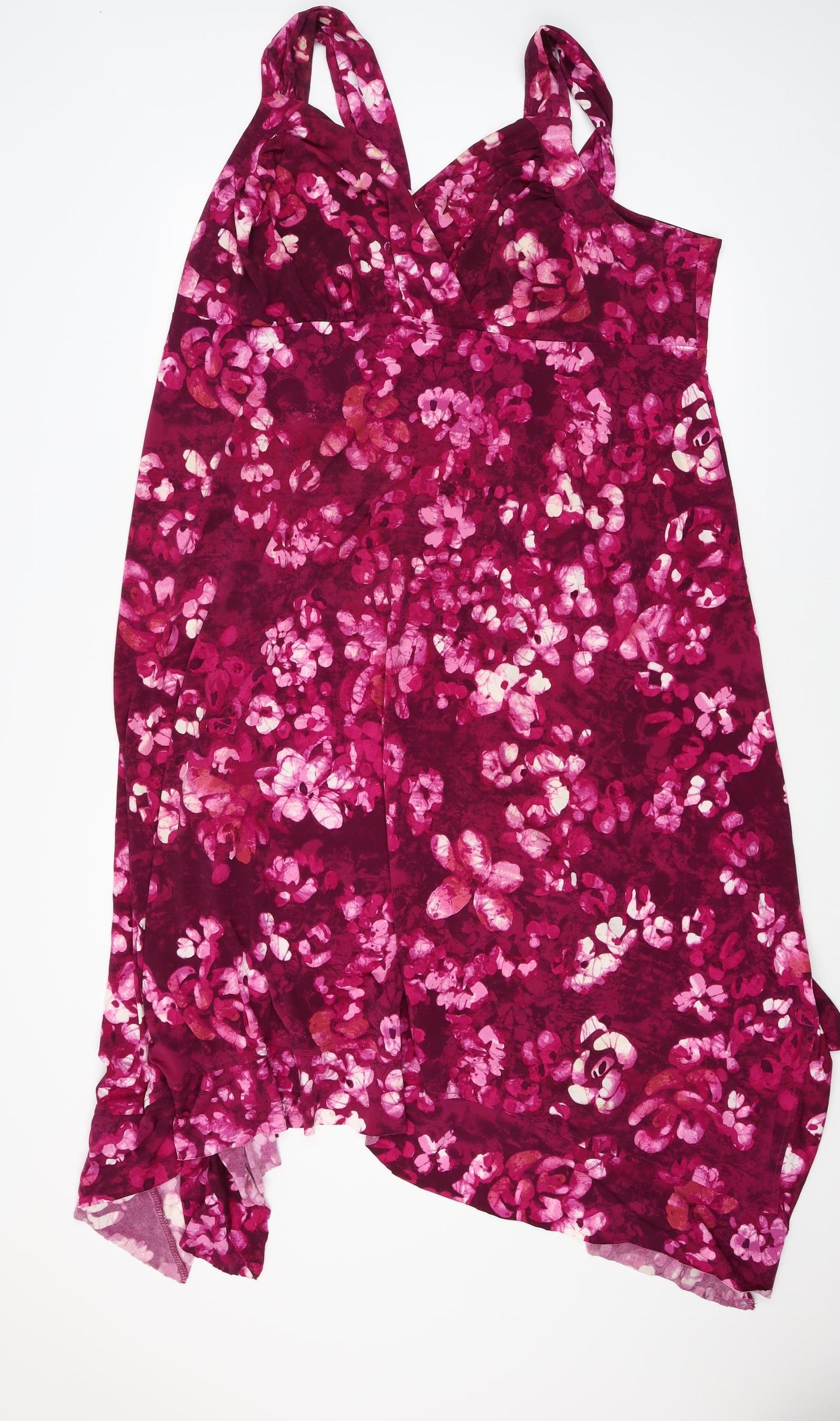 Susan Graver Womens Red Floral  A-Line  Size 3XL
