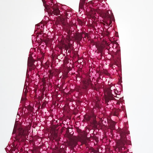 Susan Graver Womens Red Floral  A-Line  Size 3XL