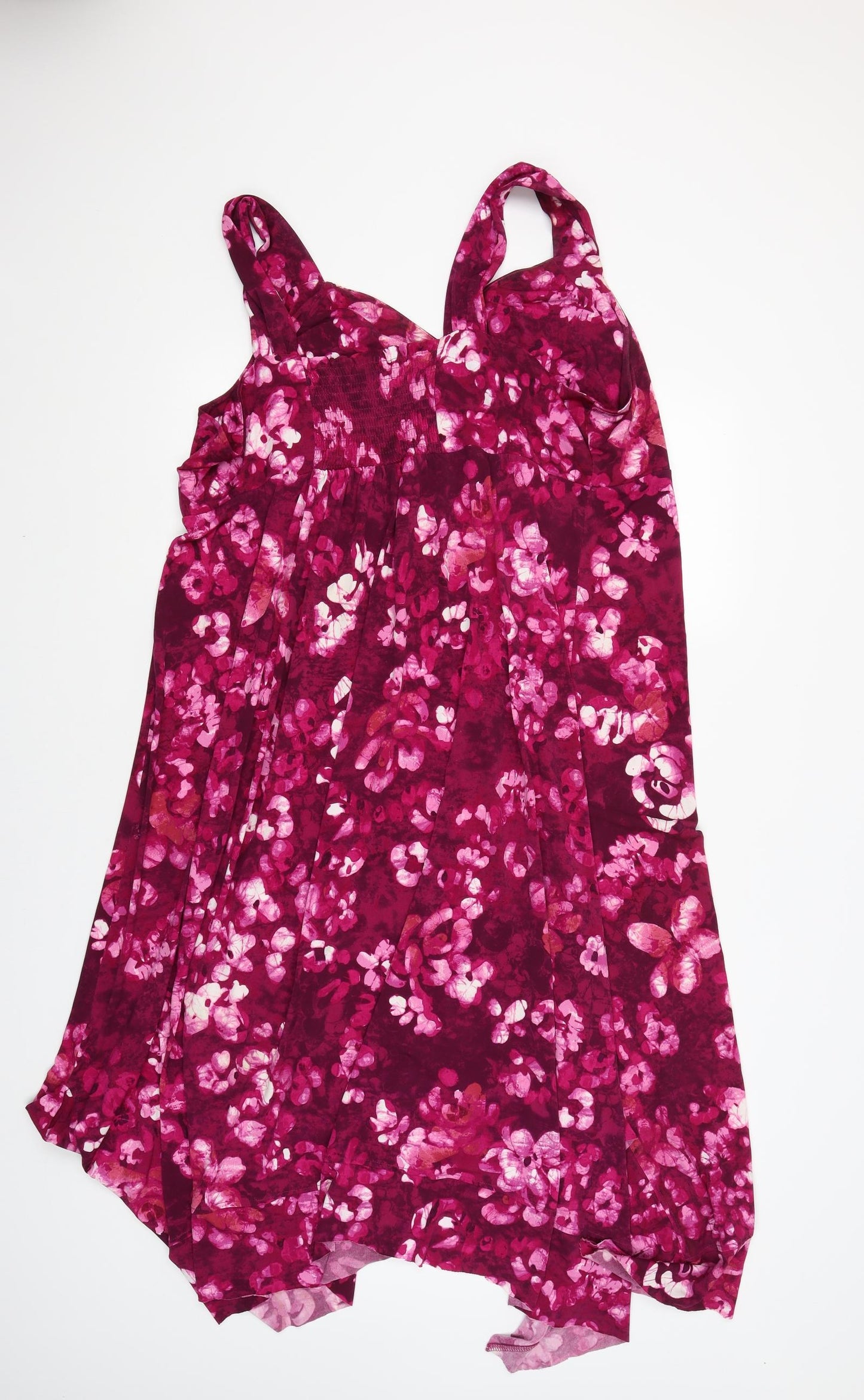 Susan Graver Womens Red Floral  A-Line  Size 3XL