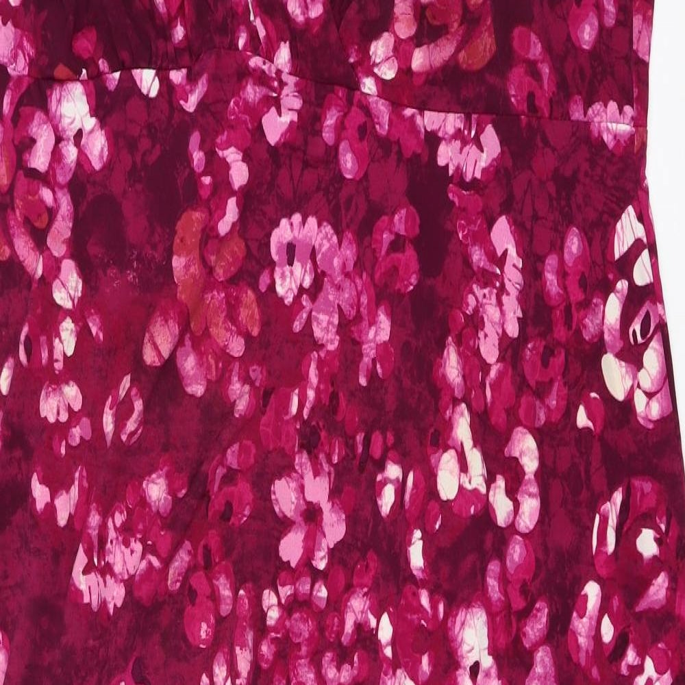 Susan Graver Womens Red Floral  A-Line  Size 3XL