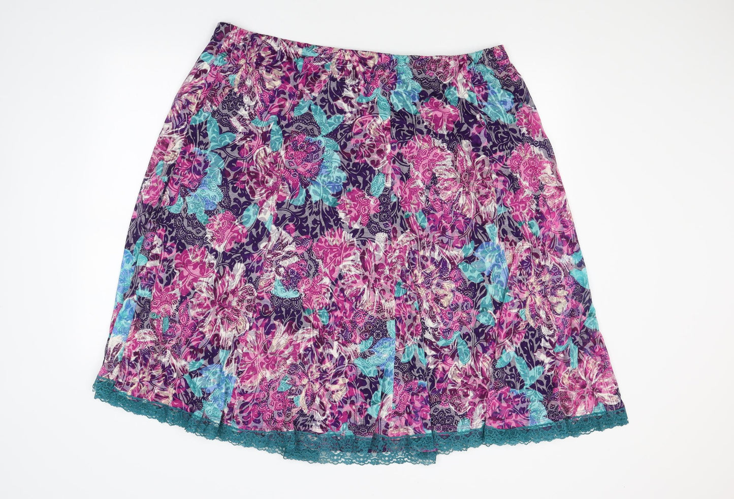 Marks and Spencer Womens Multicoloured Floral  A-Line Skirt Size 2XL