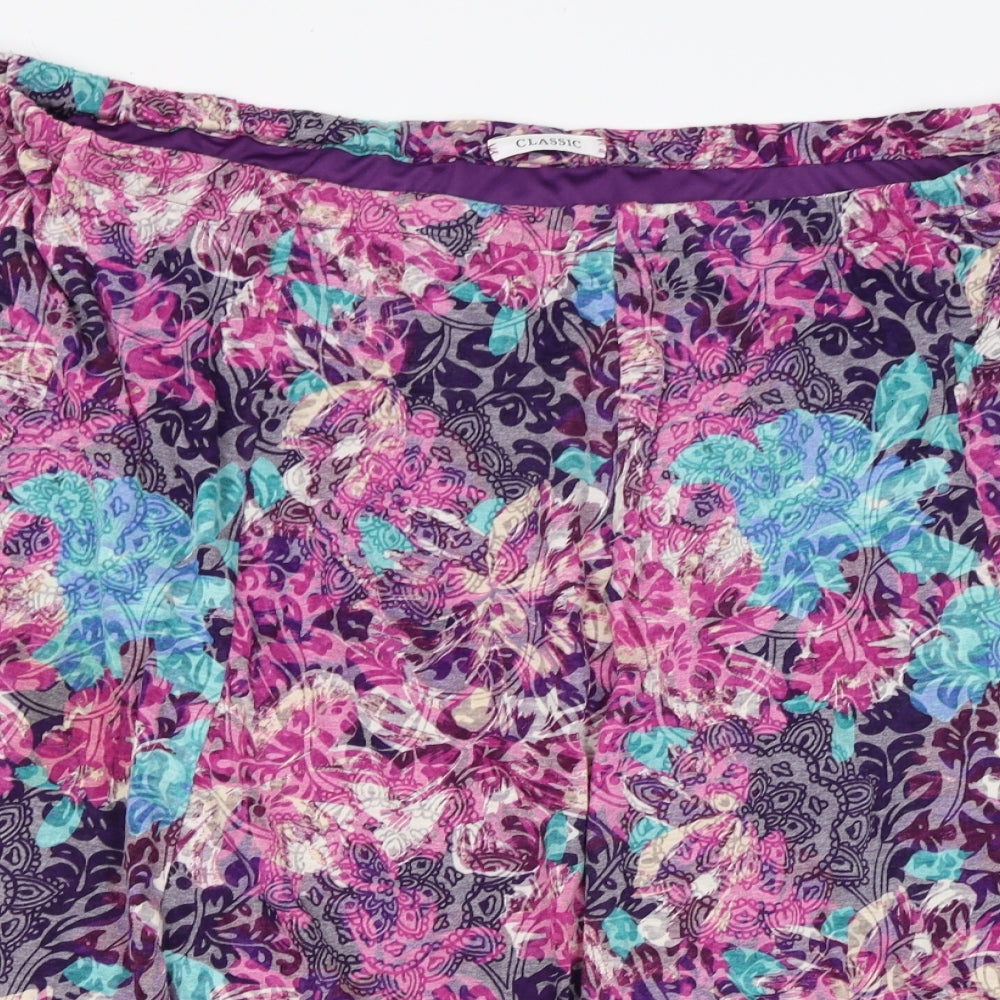 Marks and Spencer Womens Multicoloured Floral  A-Line Skirt Size 2XL