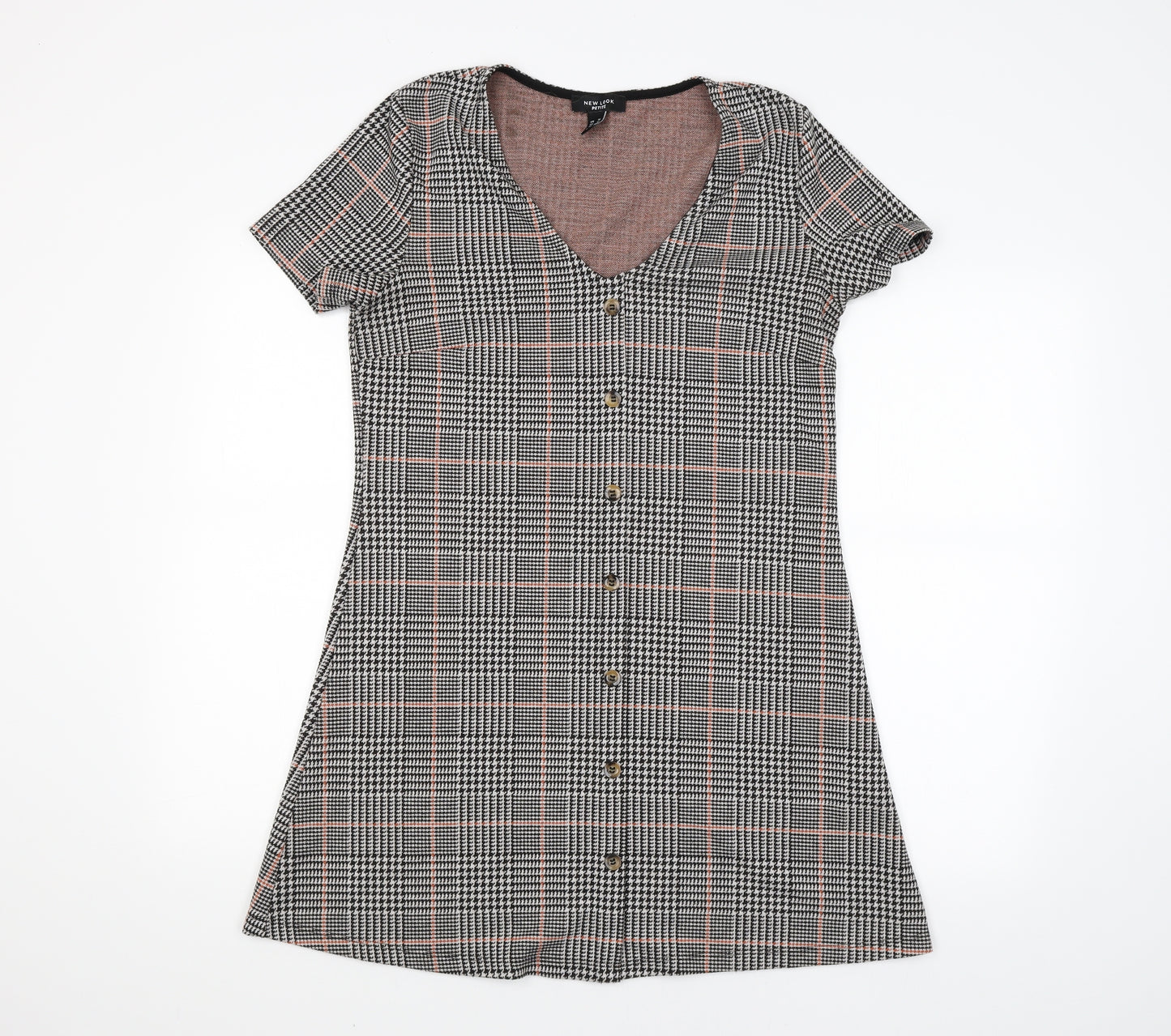 New Look Womens Grey Check  A-Line  Size 14