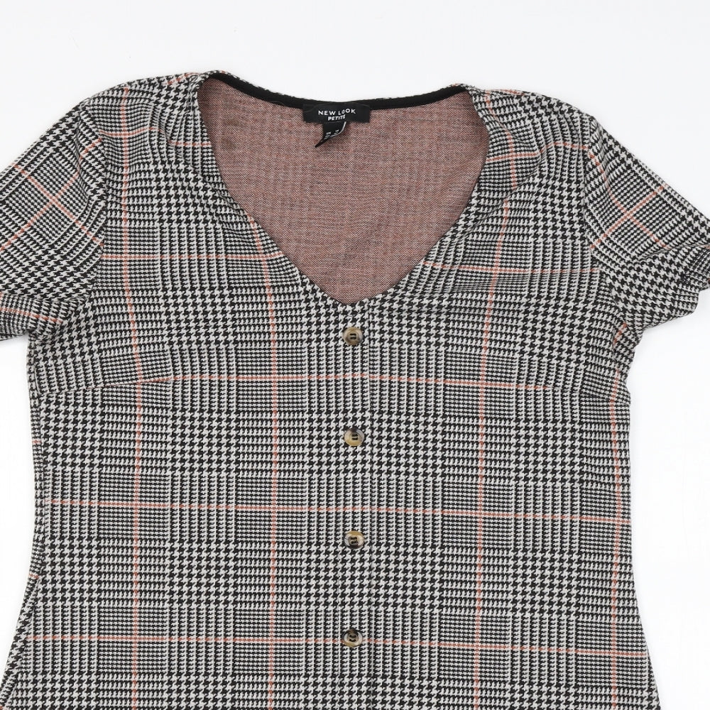 New Look Womens Grey Check  A-Line  Size 14