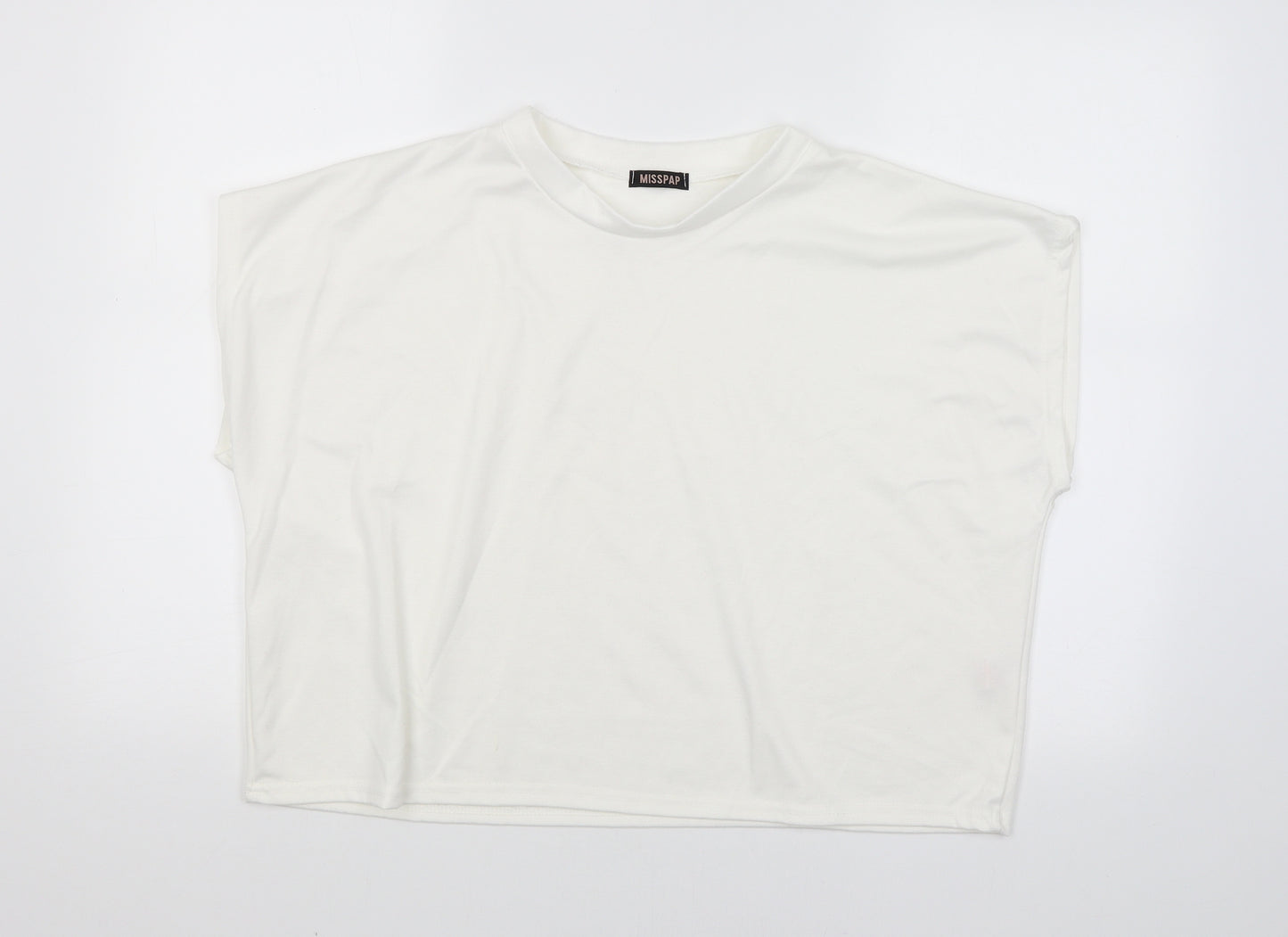 Mishap Womens White   Basic T-Shirt Size L