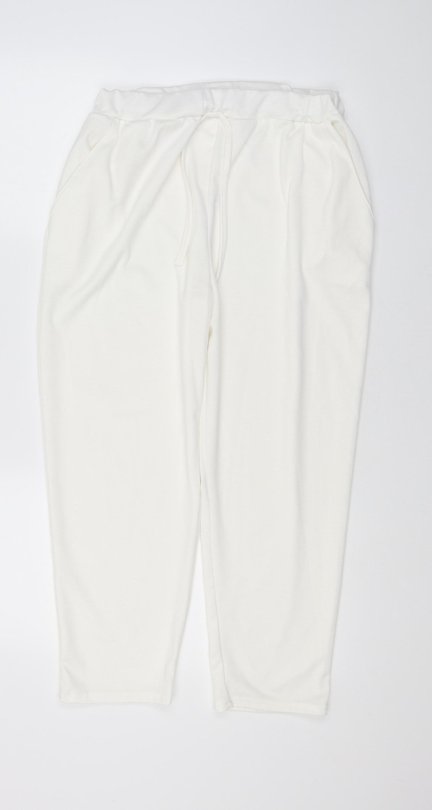 Misshap Womens White   Jogger Trousers Size L L21.5 in