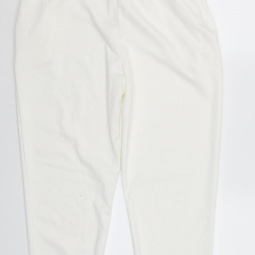 Misshap Womens White   Jogger Trousers Size L L21.5 in