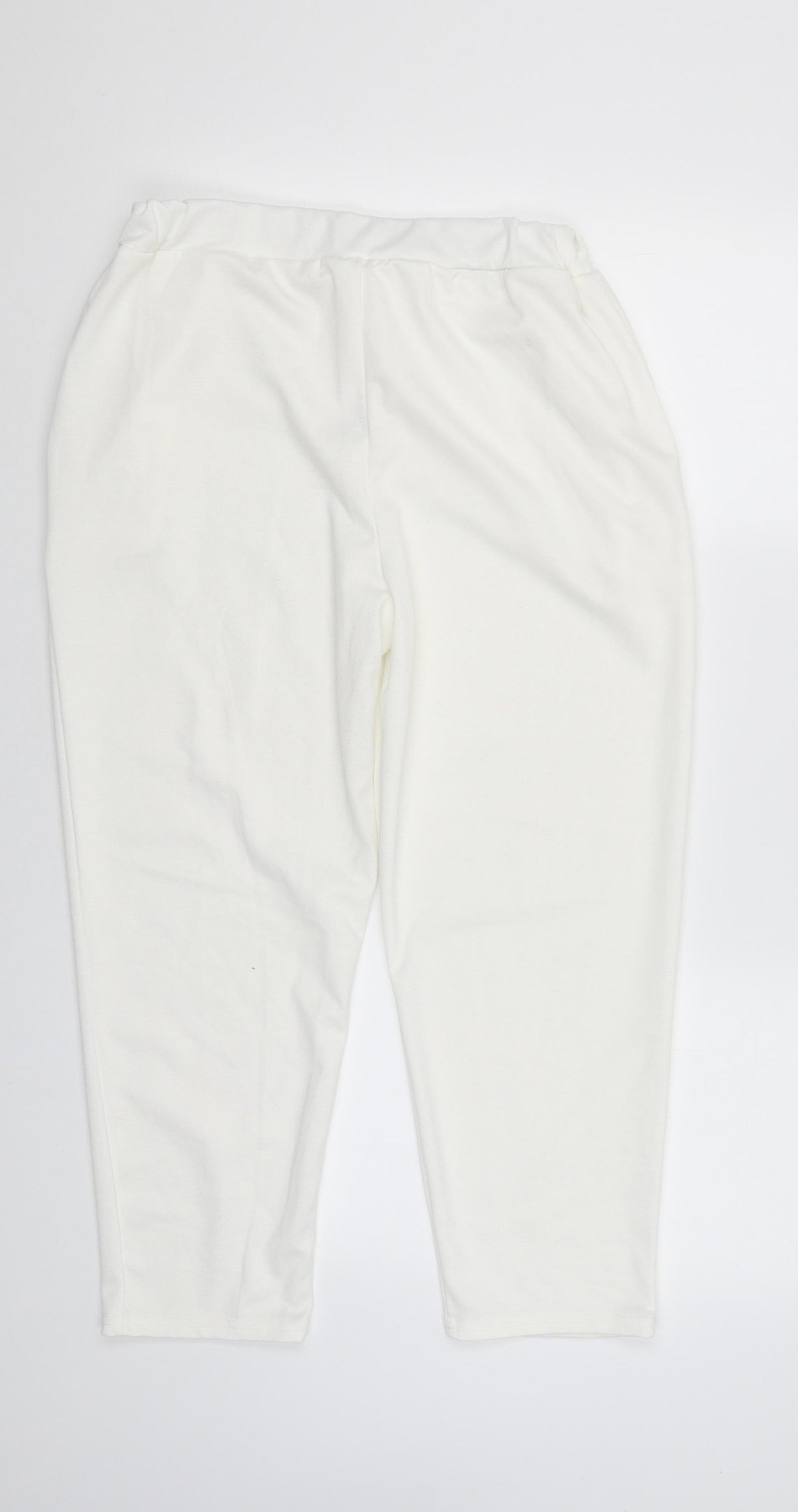Misshap Womens White   Jogger Trousers Size L L21.5 in