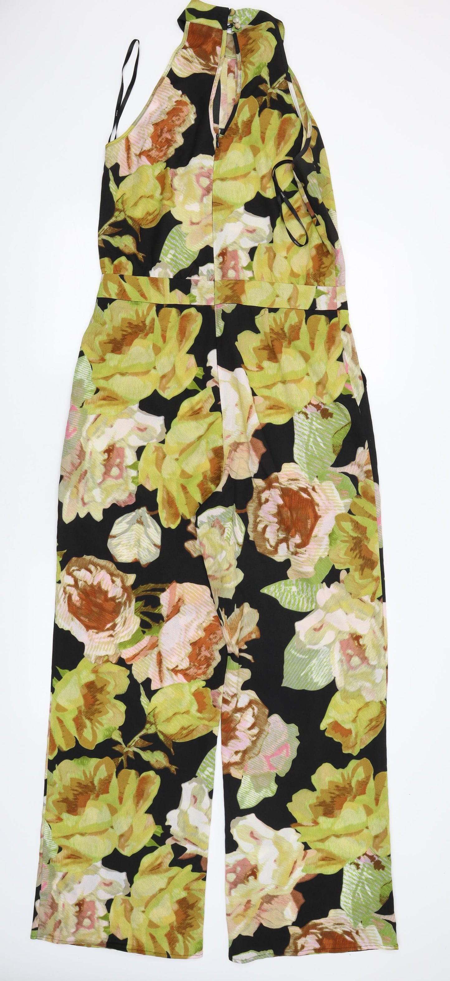 Papaya Womens Green Floral  Trousers One-Piece Size 12 L28 in