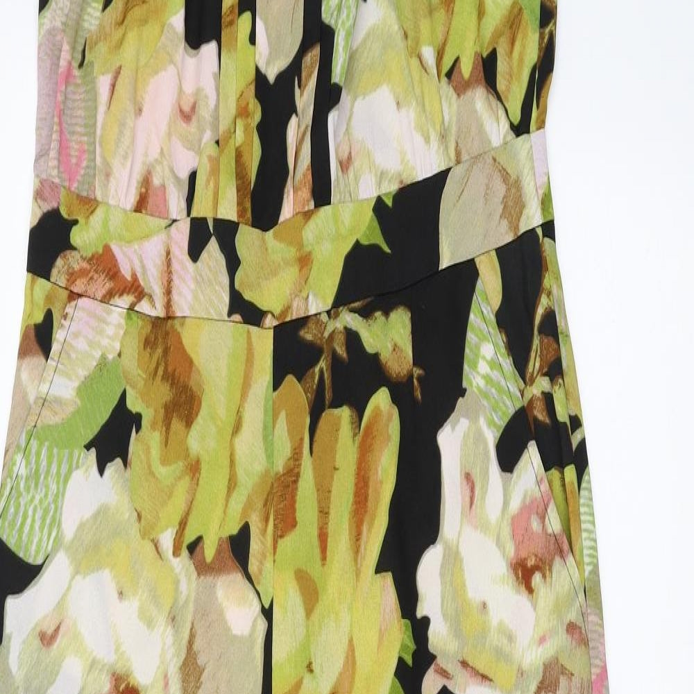 Papaya Womens Green Floral  Trousers One-Piece Size 12 L28 in