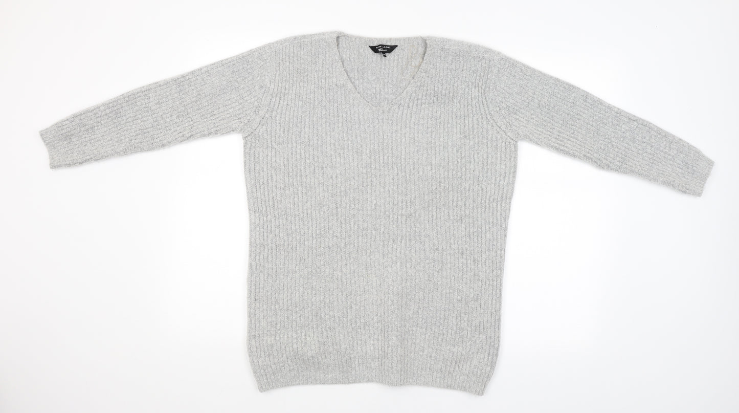 New Look Girls Grey  Knit Tunic Jumper Size 12-13 Years