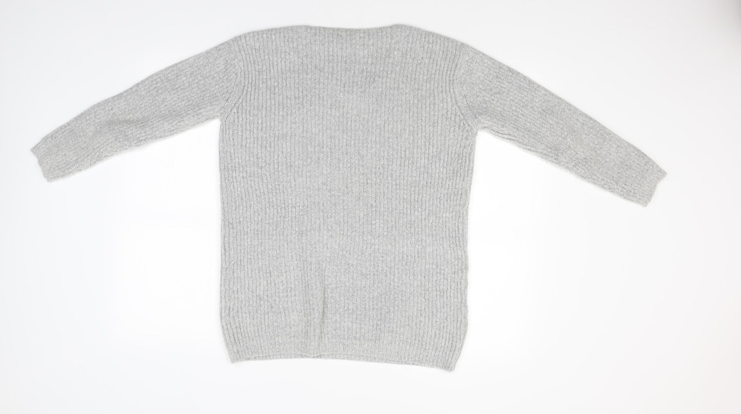 New Look Girls Grey  Knit Tunic Jumper Size 12-13 Years