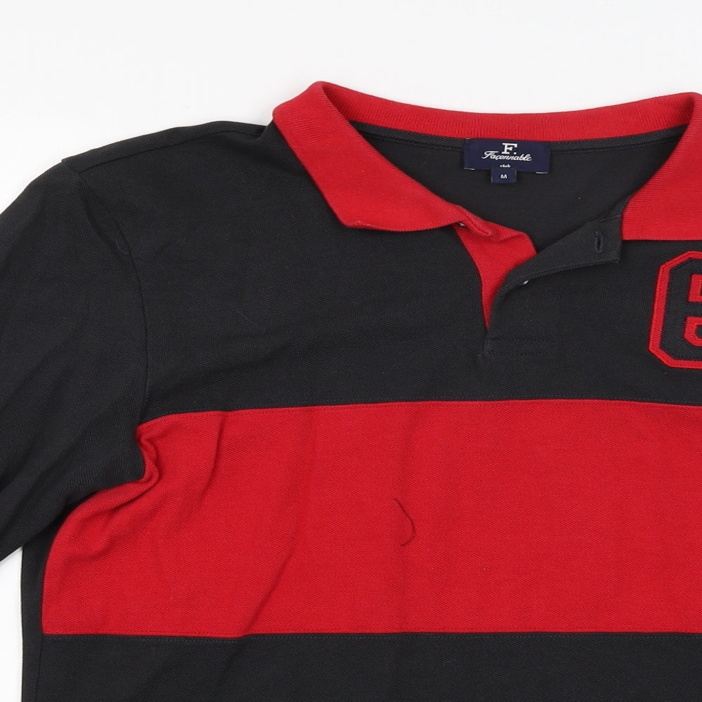 Faconable Mens Black    Polo Size M
