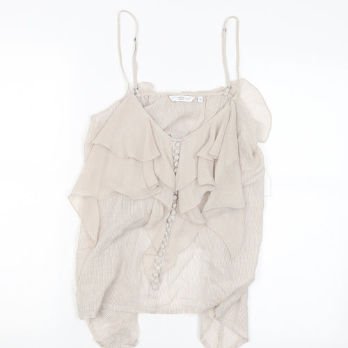 New Look Womens Beige Striped  Camisole Blouse Size 12