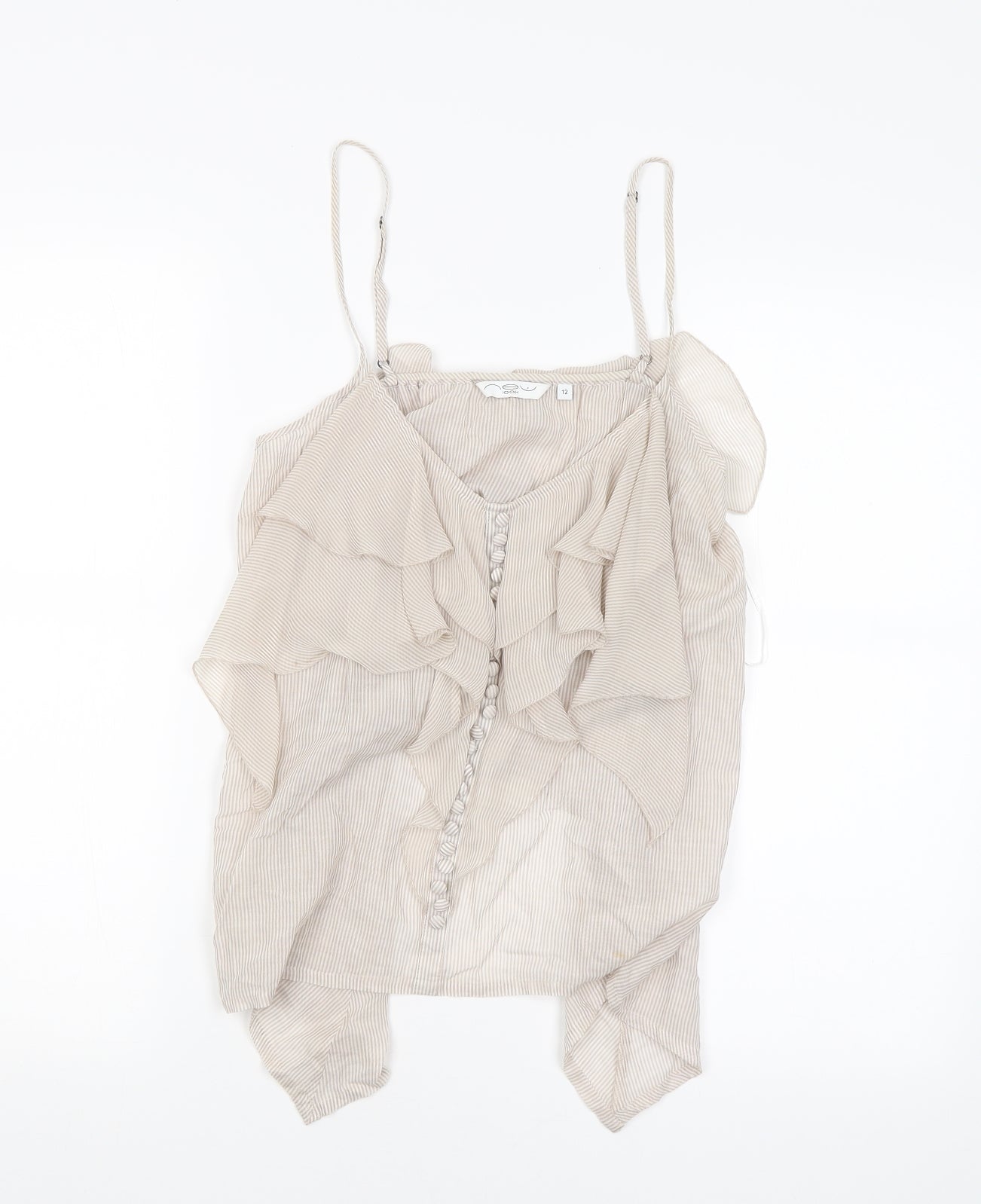 New Look Womens Beige Striped  Camisole Blouse Size 12