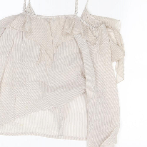 New Look Womens Beige Striped  Camisole Blouse Size 12