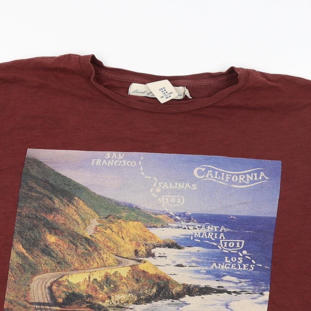 H&M Mens Red    T-Shirt Size M  - California