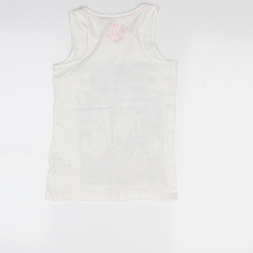 Y.D Girls White   Basic Tank Size 10 Years  - beach print