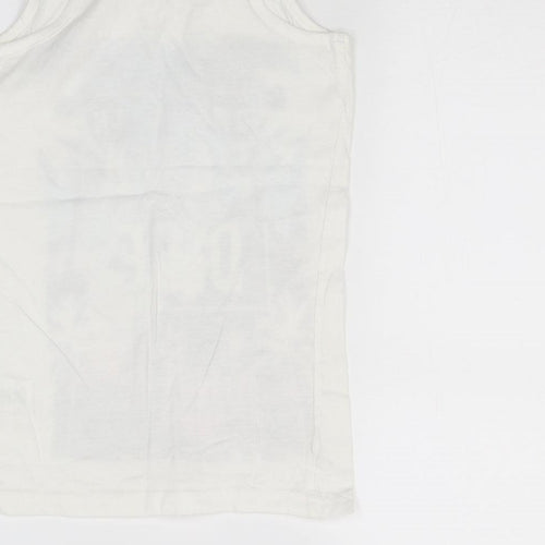 Y.D Girls White   Basic Tank Size 10 Years  - beach print