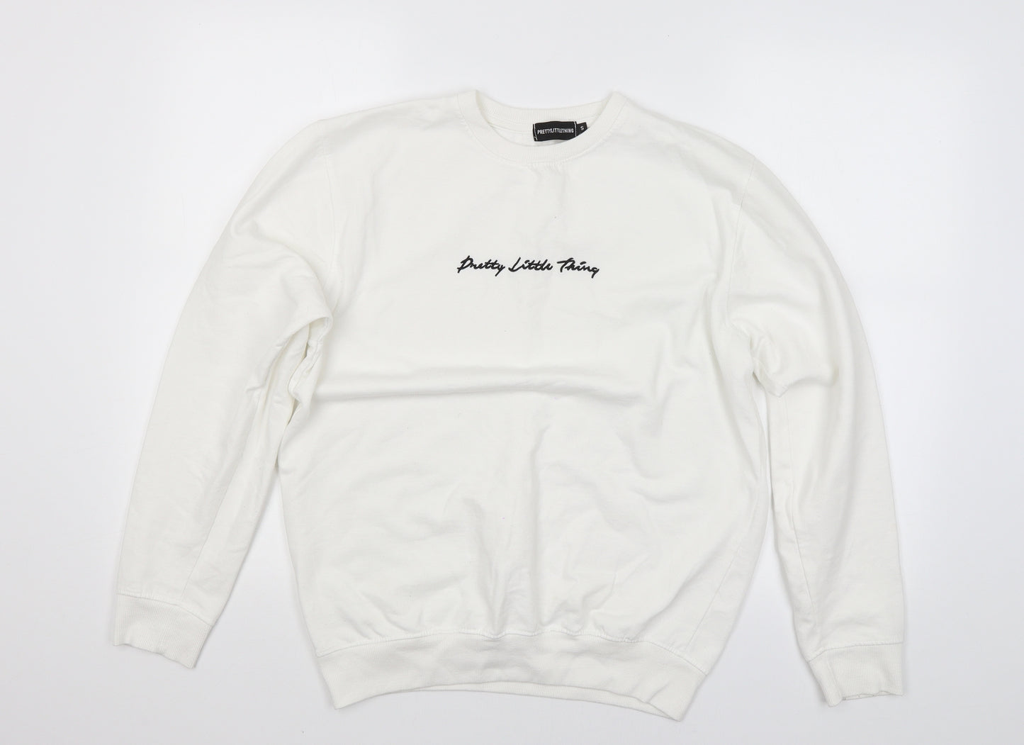 PRETTYLITTLETHING Womens White   Pullover Sweatshirt Size 10