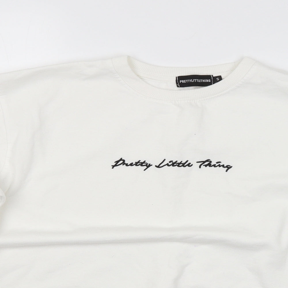 PRETTYLITTLETHING Womens White   Pullover Sweatshirt Size 10