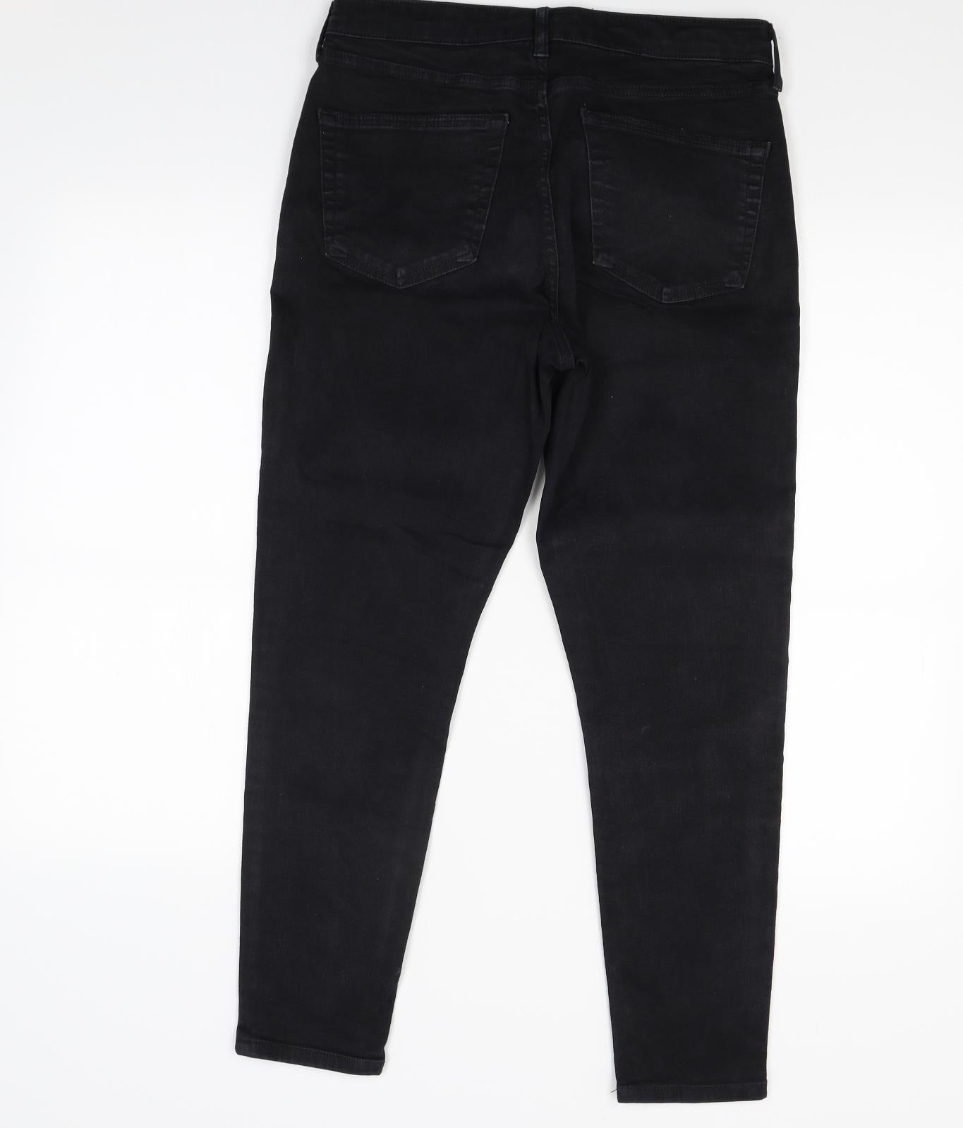 Top shop Womens Black  Denim Skinny Jeans Size 10 L24 in