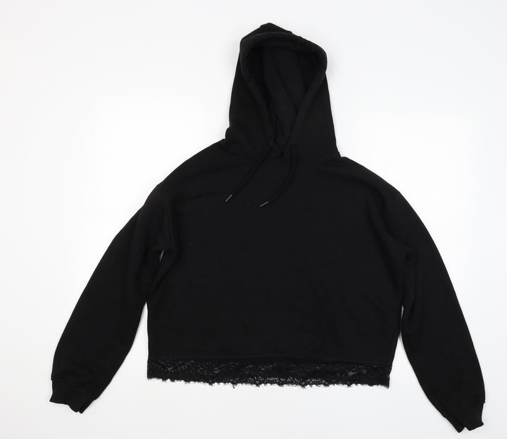 Primark Womens Black Jersey Pullover Hoodie Size 10