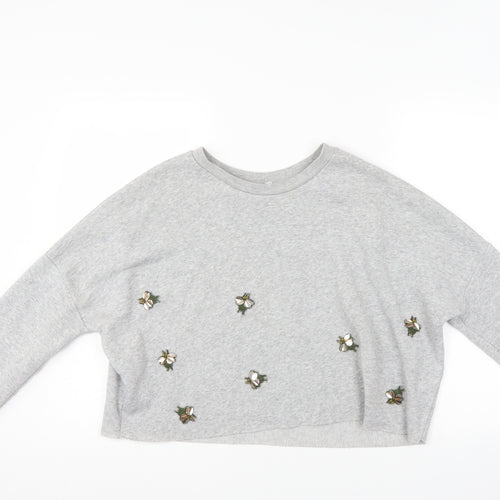 Primark Womens Grey  Jersey Pullover Sweatshirt Size 10