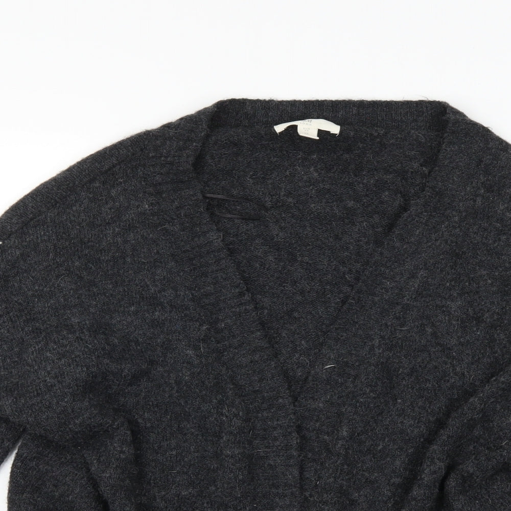 H&M Womens Grey  Knit Cardigan Jumper Size XS