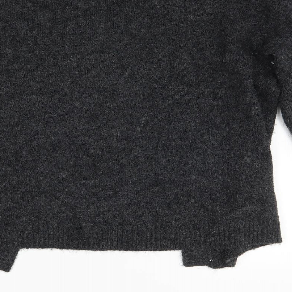 H&M Womens Grey  Knit Cardigan Jumper Size XS