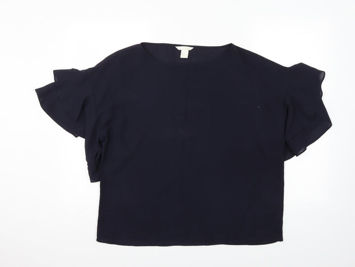 H&M Womens Blue   Basic Blouse Size 14