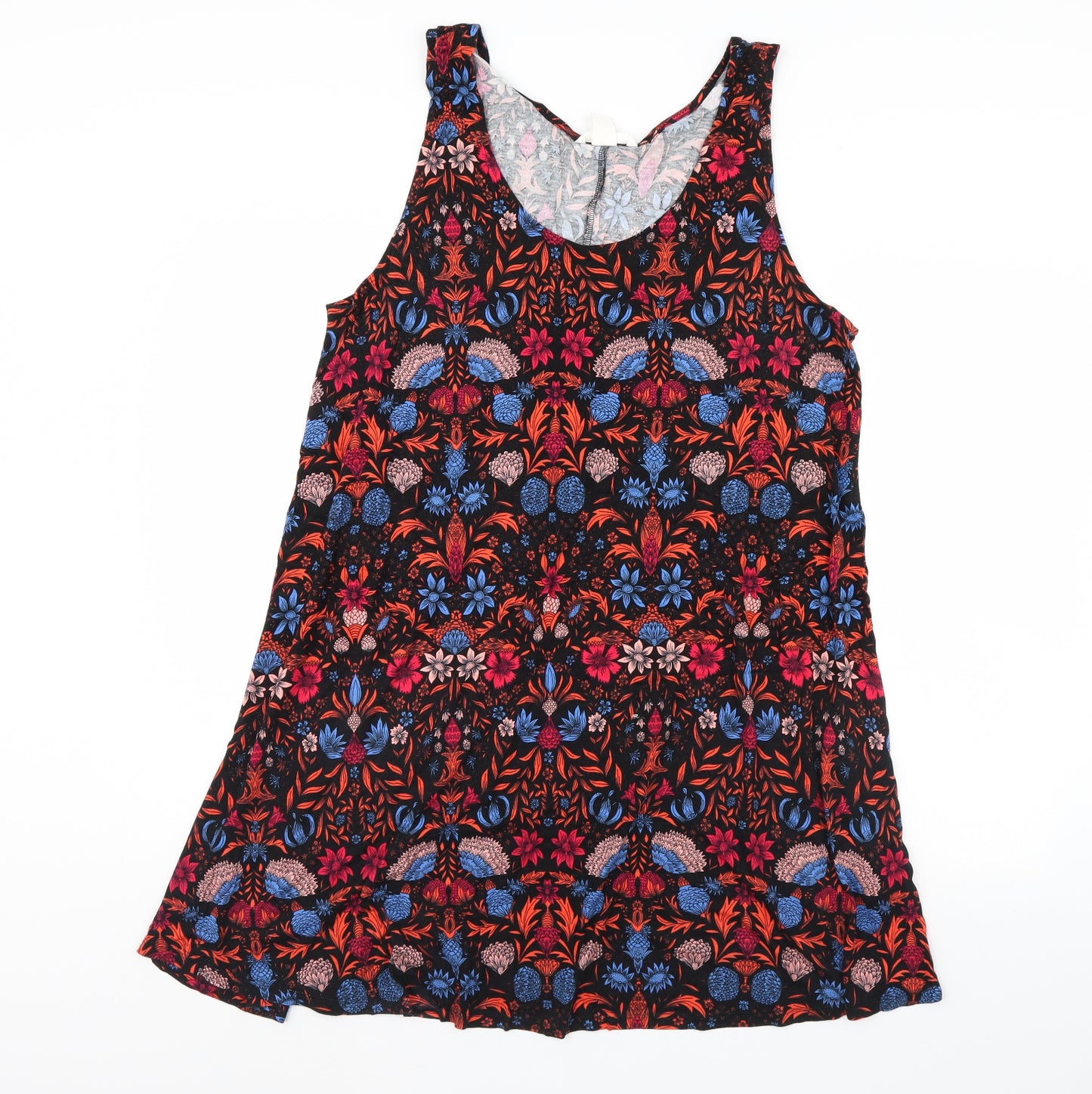 H&M Womens Black Floral  Fit & Flare  Size XL