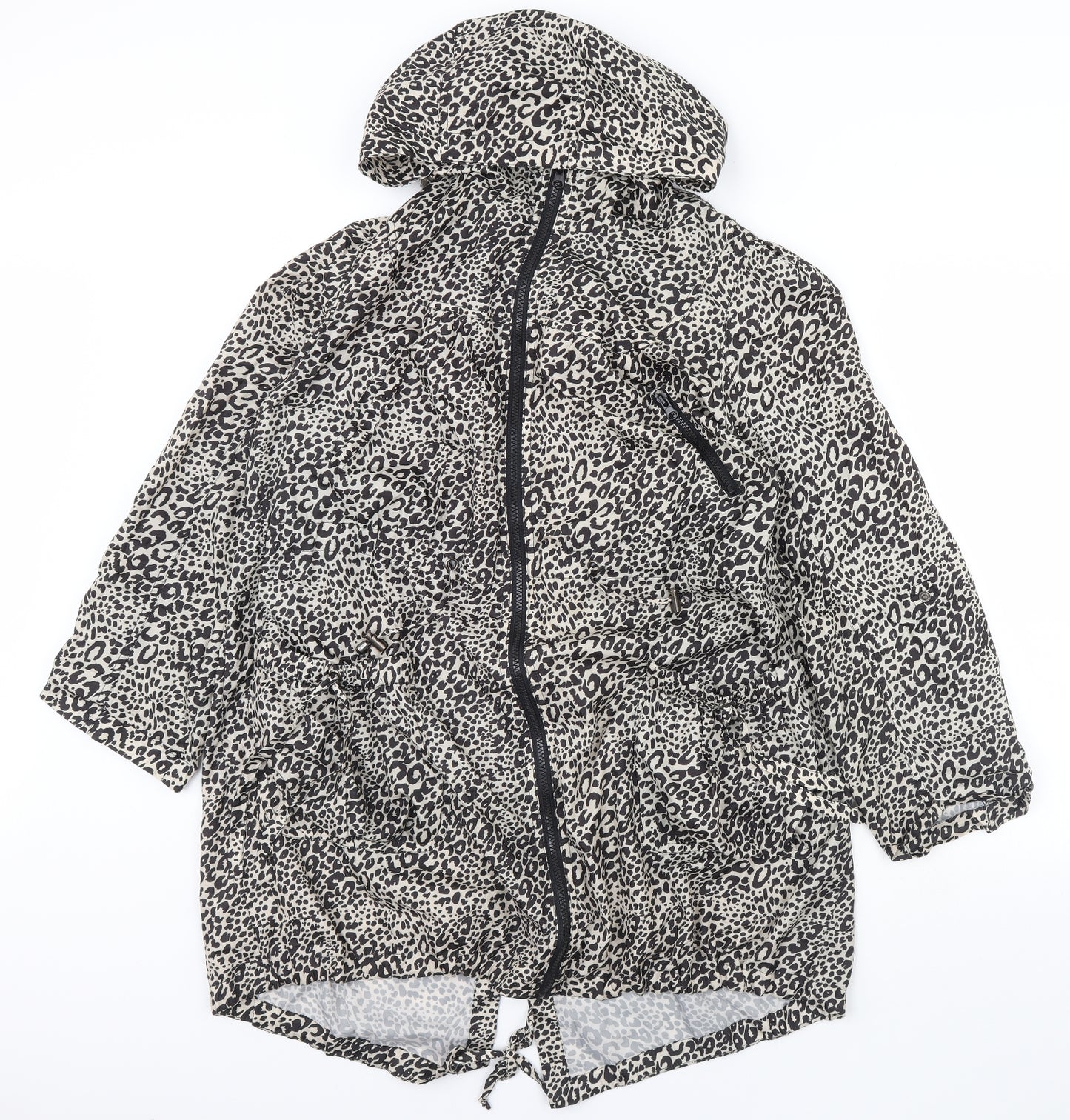 New Look Womens Brown Animal Print  Rain Coat Coat Size 20