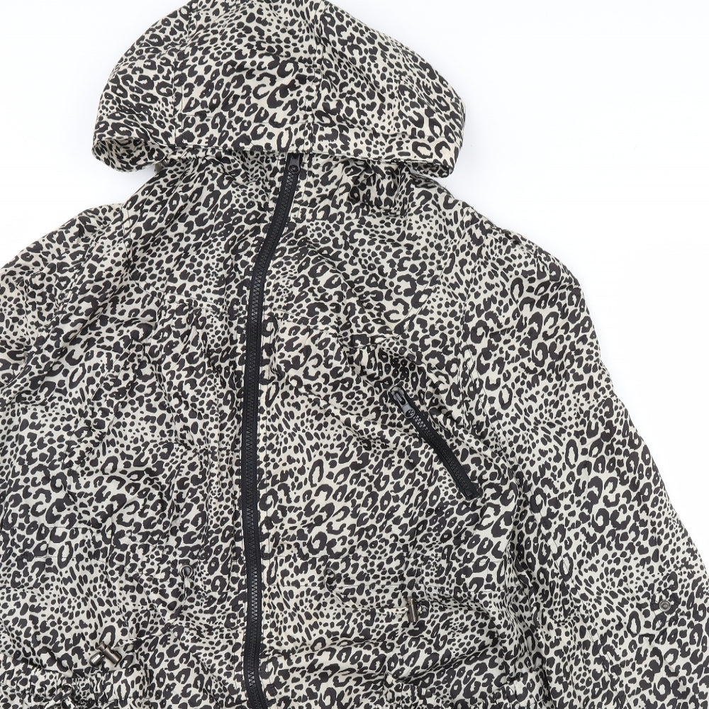 New Look Womens Brown Animal Print  Rain Coat Coat Size 20