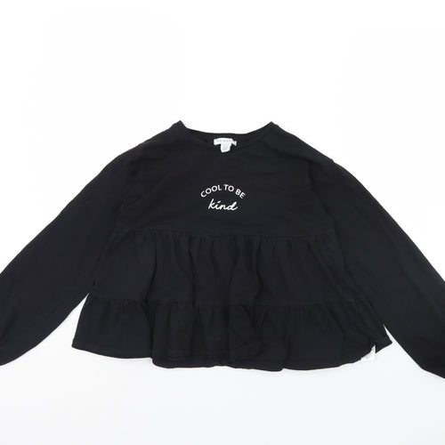 Primark Girls Black   Basic Blouse Size 11-12 Years