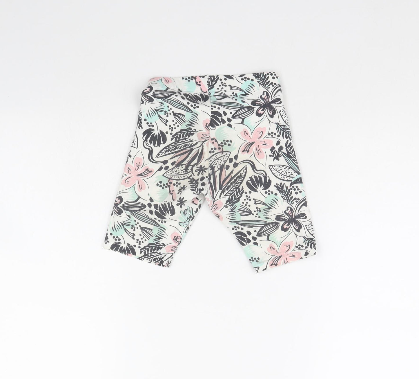Nutmeg Girls White Floral  Compression Shorts Size 5 Years