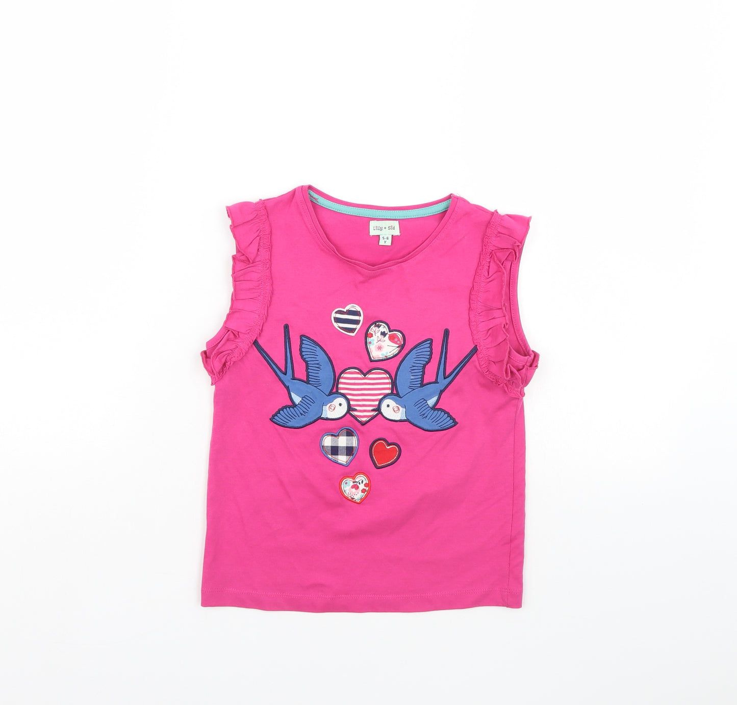 Lilly & Sid Girls Pink   Basic Tank Size 5 Years
