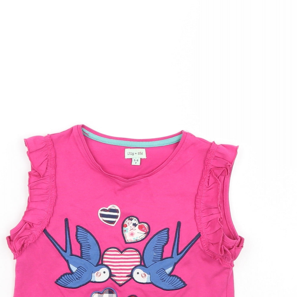 Lilly & Sid Girls Pink   Basic Tank Size 5 Years